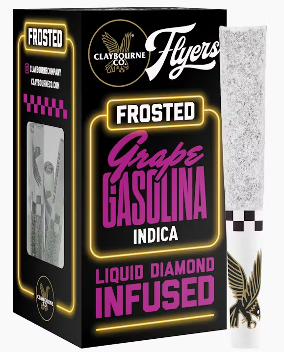 Claybourne Co. Grape Gasolina Frosted Flyers Infused Joints x 5 Multi Pack