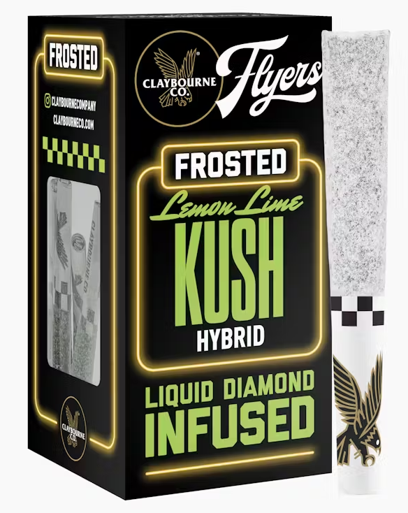 Claybourne Co. Lemon Lime Kush Frosted Flyers Infused Joints x 5 Multi Pack